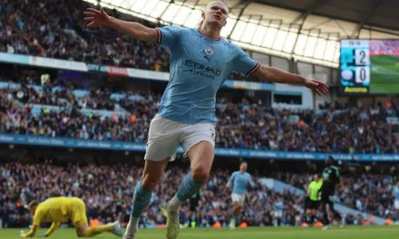Haaland nets twice in Man City win over Leicester