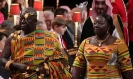 (PICTURES) Asantehene And Wife Lady Julia Adorned In Kente At King Charles III Coronation 