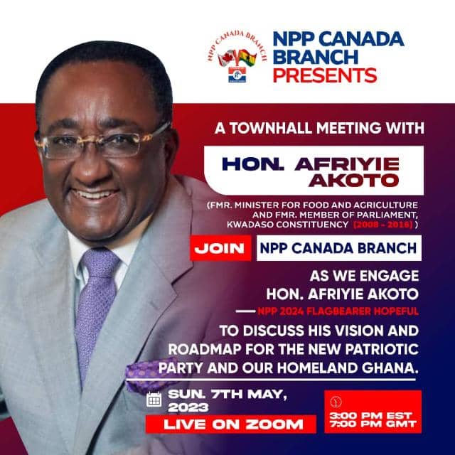 DR. OWUSU AFRIYIE AKOTO HOLDS TOWNHALL MEETING WITH NPP CANADA BRANCH<span class="wtr-time-wrap after-title"><span class="wtr-time-number">1</span> min read</span>