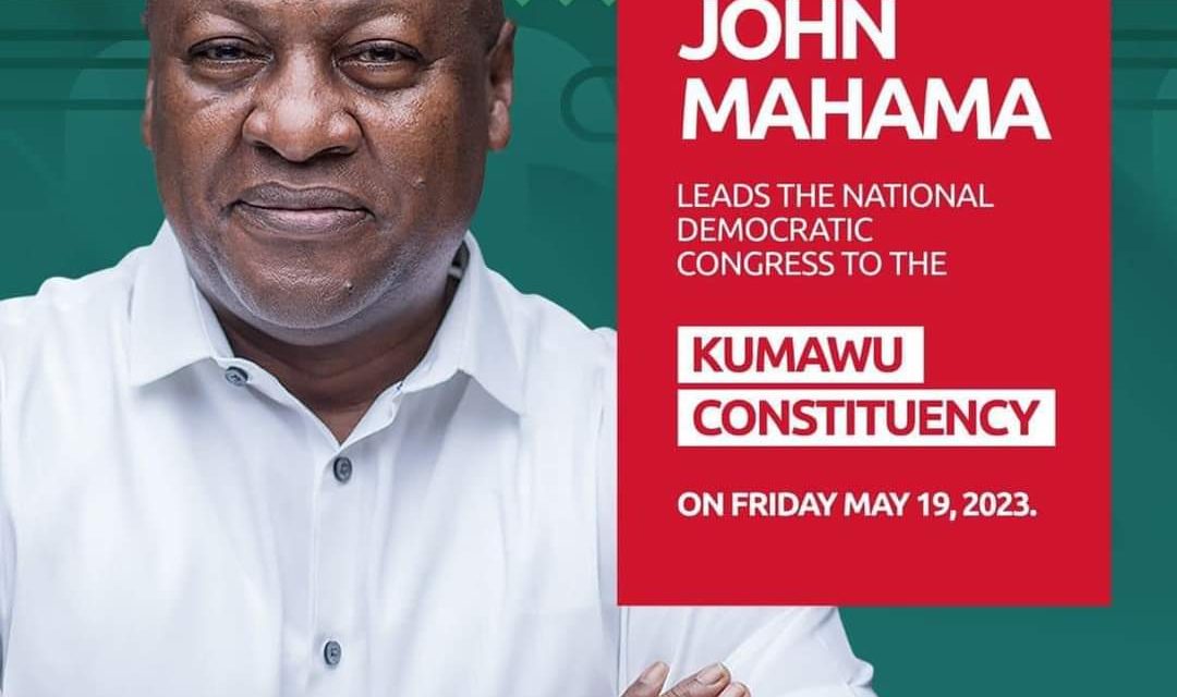 John Mahama Expected In Kumawu Today<span class="wtr-time-wrap after-title"><span class="wtr-time-number">1</span> min read</span>