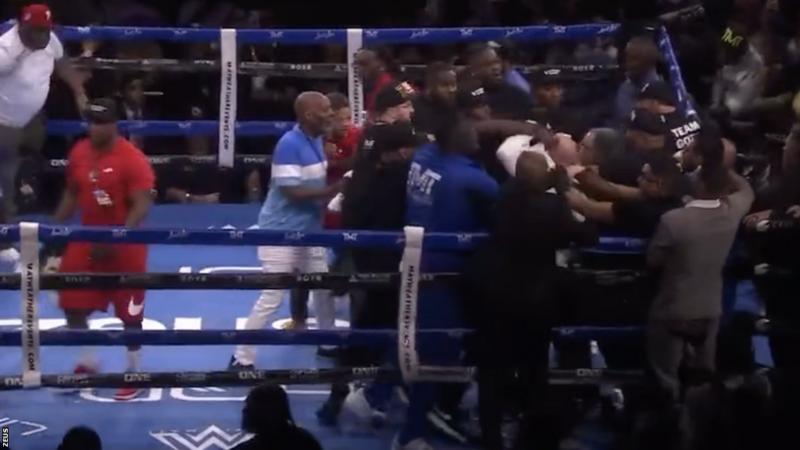 Mayweather Exhibition Fight Ends In Mass Brawl<span class="wtr-time-wrap after-title"><span class="wtr-time-number">1</span> min read</span>