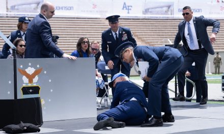 US President Joe Biden Trips And Falls At Air Force Graduation Ceremony