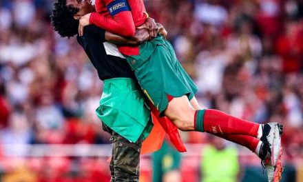 Cristiano Ronaldo Picked Up In Air By Portugal Pitch Invader In Strange Scenes vs Bosnia