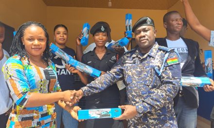 South Dayi Police Receives Flashlights From NPP Female MP Aspirant. 
