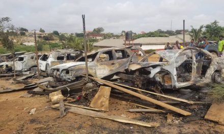 Kumasi: Fire Destroys Chain Of Mechanic Shops At Asokwa