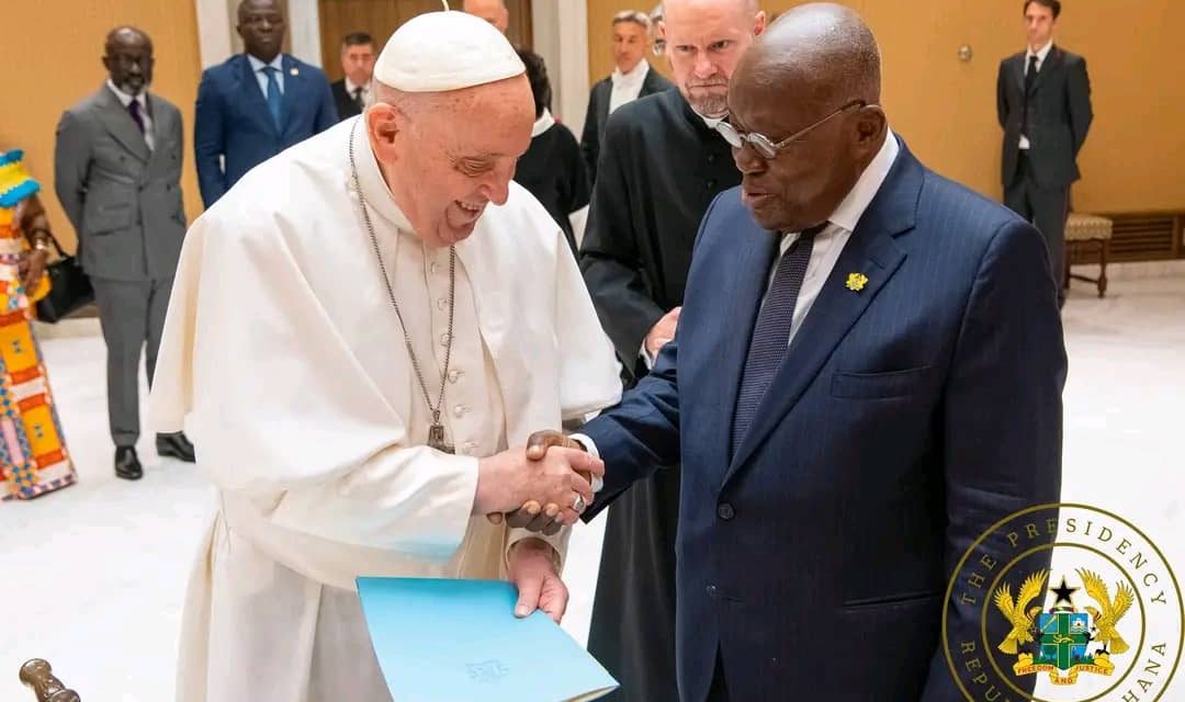 Akufo-Addo Pays Courtesy Call On Pope Francis<span class="wtr-time-wrap after-title"><span class="wtr-time-number">2</span> min read</span>