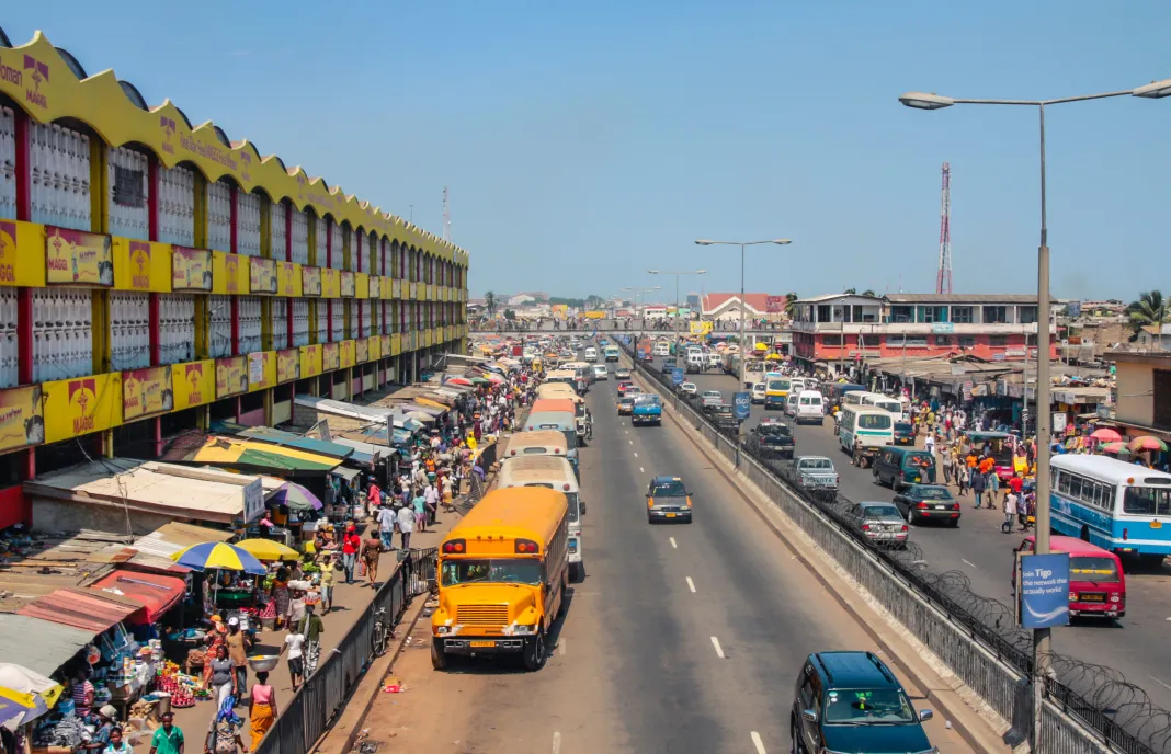 Busy Kaneshie market, Accra
