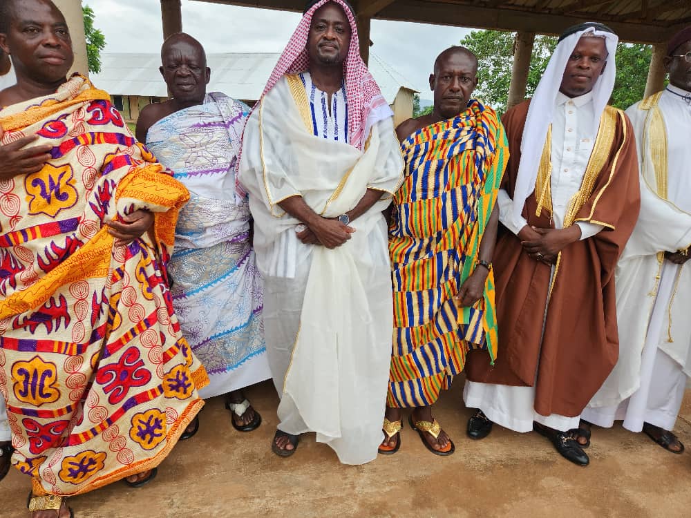 Hon Akwasi Darko Boateng (third left) with some elders of Bosome Freho and some Muslim leaders