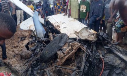VIDEO: Four Injured As Helicopter Crashes Into Building In Lagos