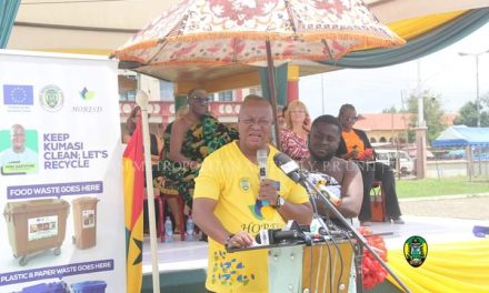 Sam Pyne Launches Keep Kumasi Clean Project, Outdoors Trucks and Bins To Undertake Recycling Programme. 