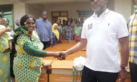 Napo Donates 150 Lecture Hall Desks To St. Louis College Of Education, 14,000 Books To Basic Schools
