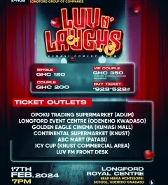 (VIDEO) Longford Group Of Companies In Partnership With E-HUB Presents ‘Luv & Laugh ‘Kumasi Comedy Show On 17th February,2024