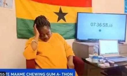 Gum-a-Thon: Ghanaian woman falls asleep after 7 hours of GWR attempt