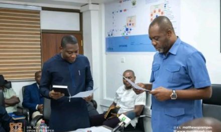 Ghana’s Energy Minister Dr. Matthew Opoku Prempeh Swores Into Office New ECG Board Chairman