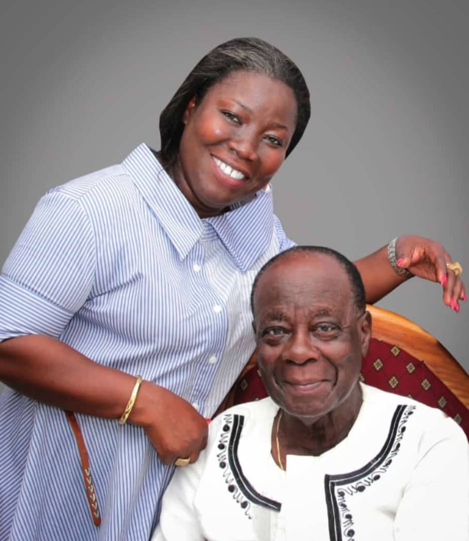 Eunice Akoto Mansa, female broadcaster with his late Uncle, Kwame Sarpong!