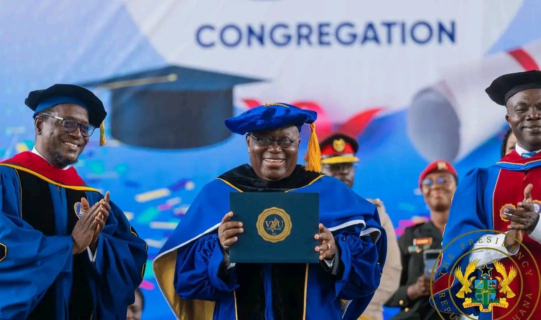 President Akufo-Addo Receives Fifth Honorary Doctorate from Valley View University<span class="wtr-time-wrap after-title"><span class="wtr-time-number">2</span> min read</span>